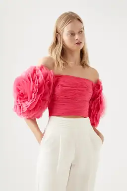 Aje Amour Bubble Top Berry Pink Size 8 for rent on The Volte - image 2