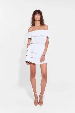 Sir The Label Stefi Mini Dress White Size AU 10