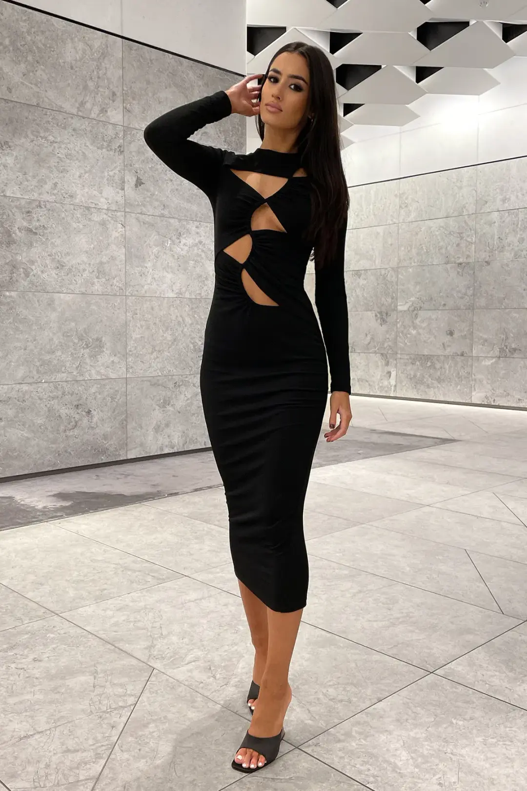 Eliya The Label Cabana Dress Black Size XS for rent on The Volte - main image