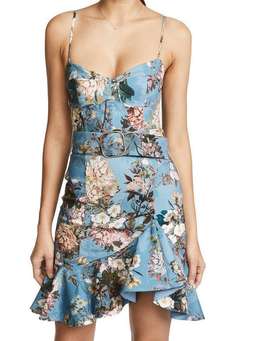 NICHOLAS - ARIELLE BLUE FLORAL MINI DRESS SIZE 6 for rent on The Volte - image 2
