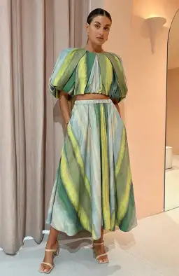 Acler Cumberland Top and Skirt Set Print Size 10 for rent on The Volte - image 1