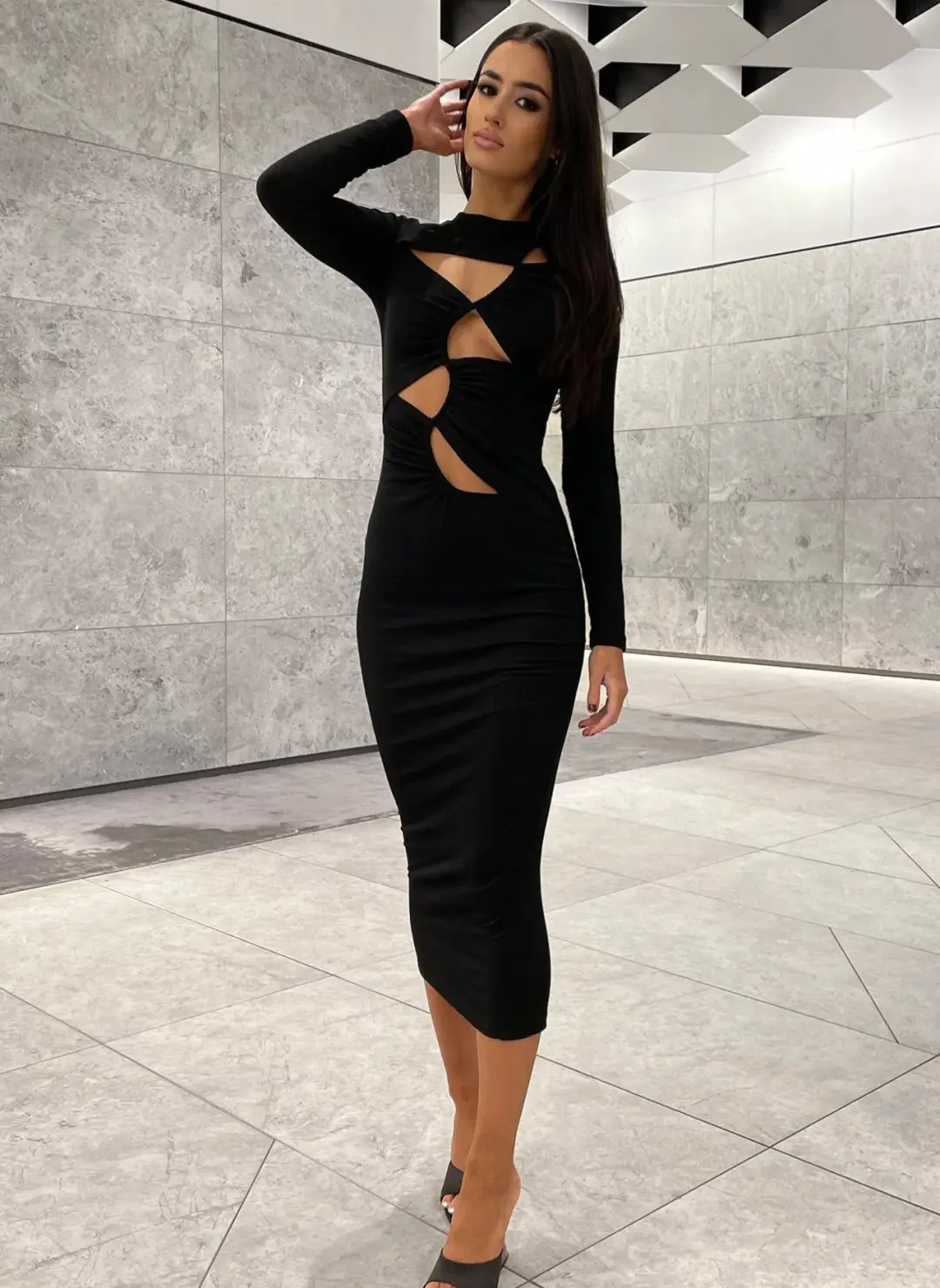 Eliya The Label Cabana Dress Black Size S for rent on The Volte - main image