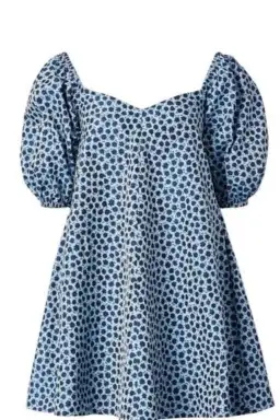 Scanlan Theodore Floral Trapeze Mini Dress Blue Size 6 for rent on The Volte - image 4