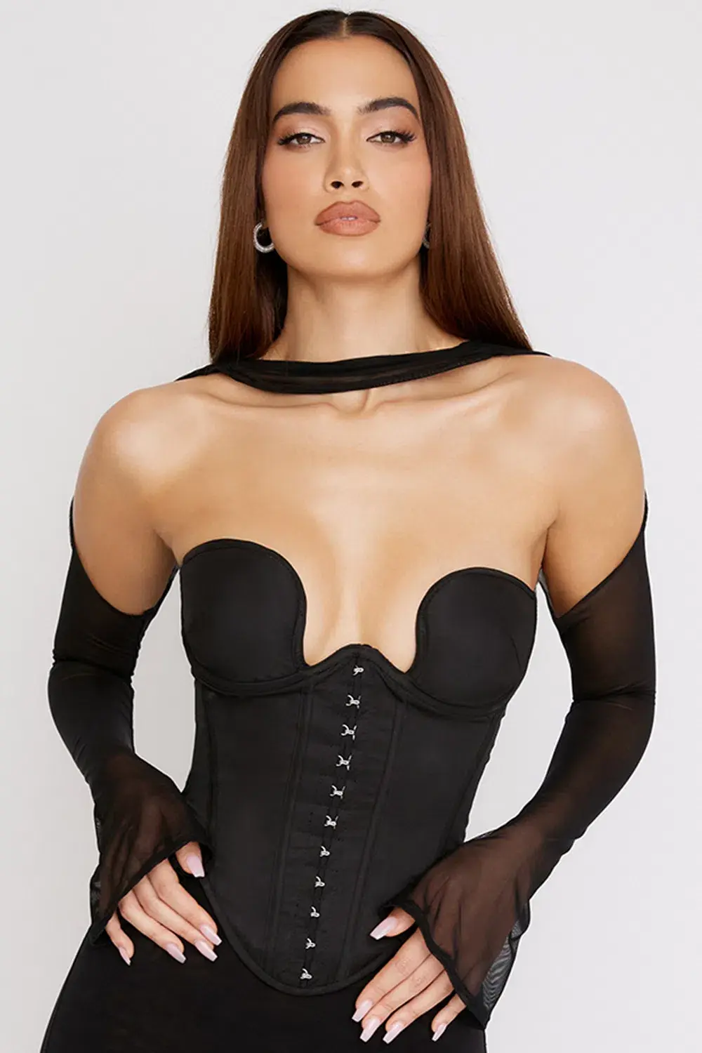 House of CB Mina Structured Corset Black Size S / Au 8 for rent on The Volte - main image