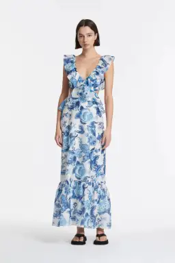 Sir the Label Amaris Frill Midi Dress Print Size AU 10 for rent on The Volte - image 1