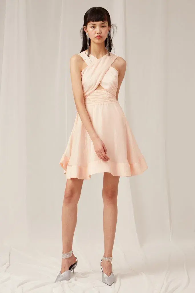 Keepsake In Knots Mini Dress Blush Size L / AU 12 for rent on The Volte - main image