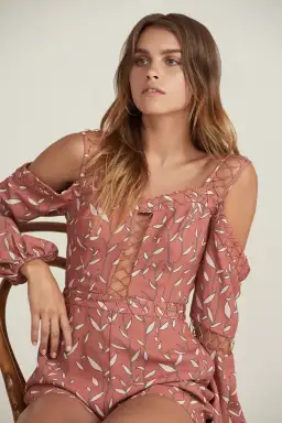 Finders Keepers Borderlines Playsuit Print Size M / Au 10 for rent on The Volte - image 2