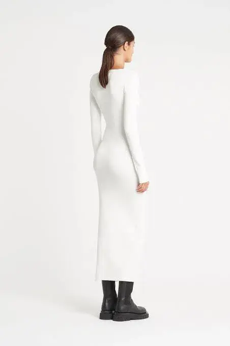 Sir the Label Celena Draped Dress White Size 8 for rent on The Volte - main image