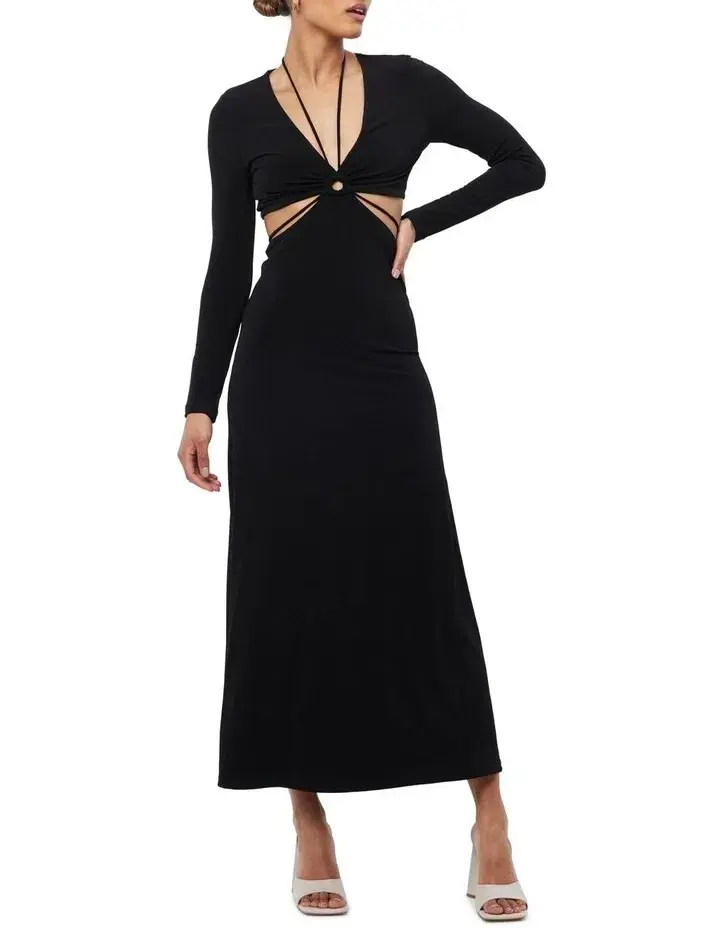 Mossman Starling Maxi Dress Black Size 14 for rent on The Volte - main image