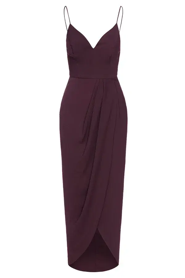 Shona Joy Core Cocktail Dress Aubergine Size 10 for rent on The Volte - main image