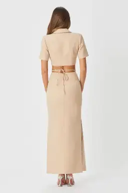 Bianca & Bridgett Amora Dress Sand Beige Size 8 for rent on The Volte - image 3