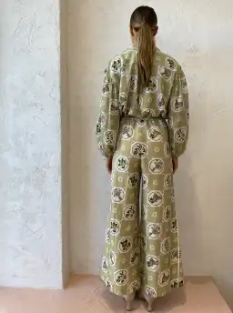 Alemais Sofia Shirt and Pants Set in Olive Size 10 for rent on The Volte - image 3