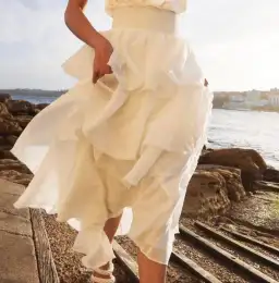 Aje Medina Tiered Midi Skirt White Size 12 for rent on The Volte - image 2