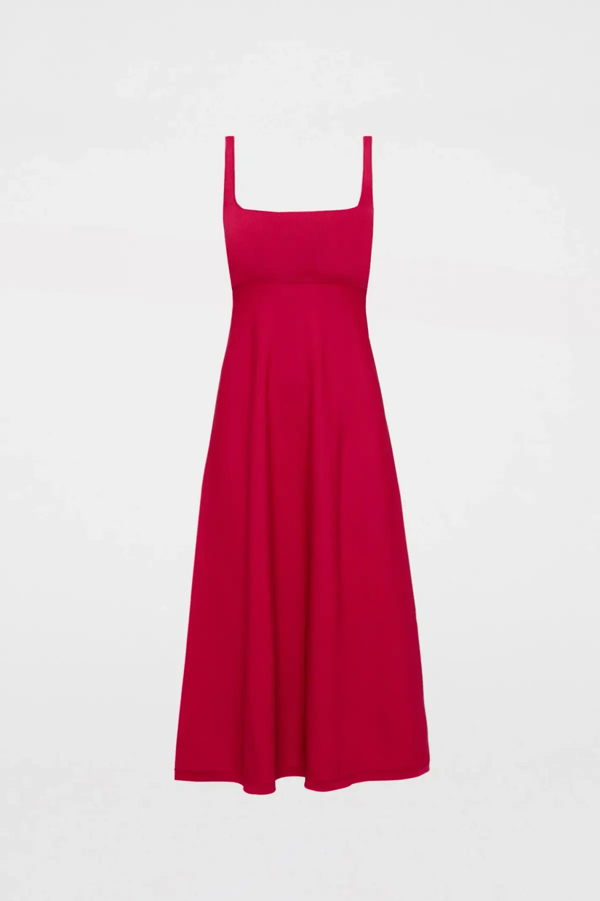 Scanlan Theodore Crepe Knit Square Neck Dress in Raspberry Red Size S/ AU 8 - Image 3