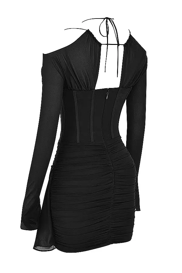 House of CB Gianna Real Silk Corset Mini Dress Black Size XS / Au 6 for rent on The Volte - main image