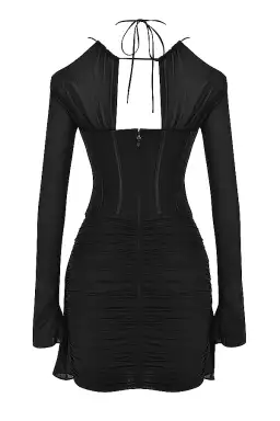 House of CB Gianna Real Silk Corset Mini Dress Black Size XS / Au 6 for rent on The Volte - image 7
