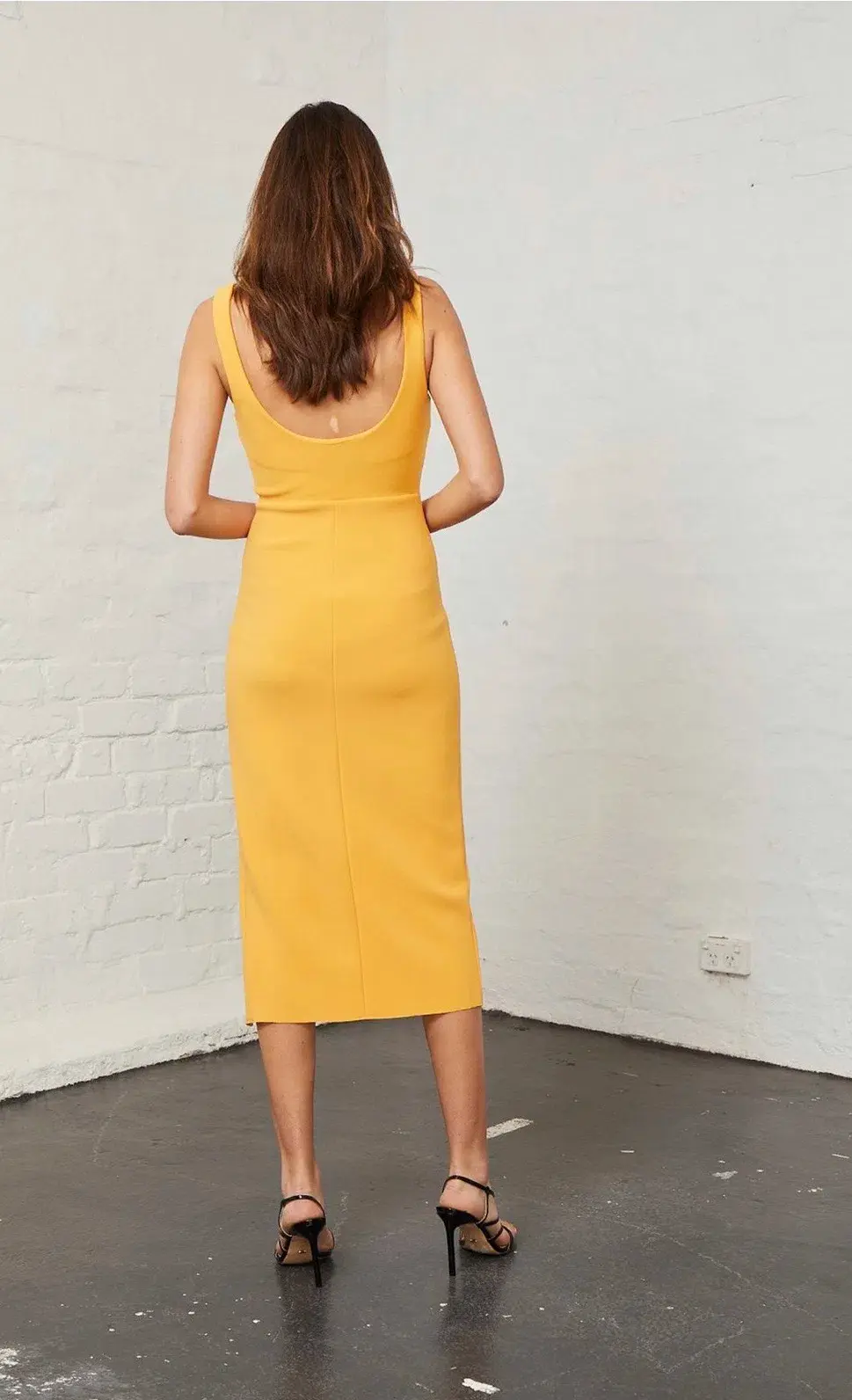 Bec & Bridge Elle Midi Dress Yellow Size 6 - Image 3