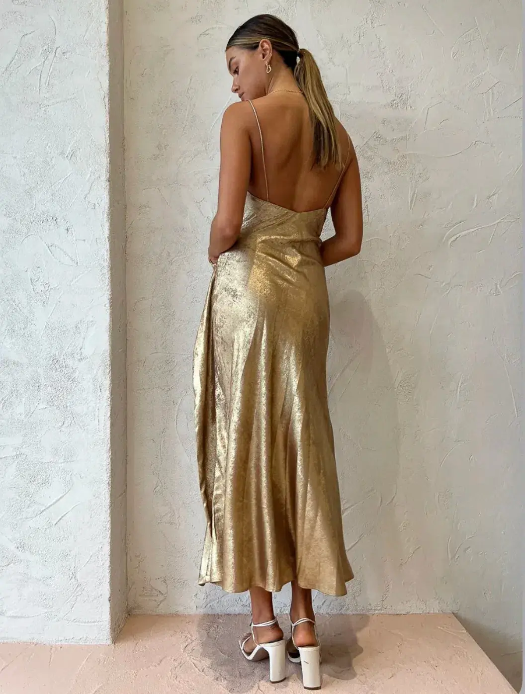 Acler Queensbridge Dress Gold Size 8 for rent on The Volte - main image