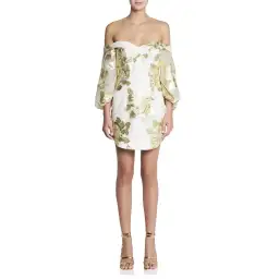 Manning Cartell Floral Alchemy Mini Dress White/Gold Size 6 for rent on The Volte - image 1