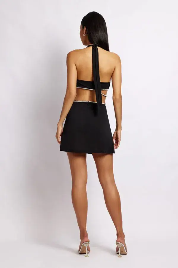 Meshki Nicha Mini Dress Black Size M/ Au 10 for rent on The Volte - main image