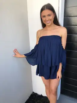 Bec & Bridge Ocean Eyes Playsuit Navy Size 8 for rent on The Volte - image 4