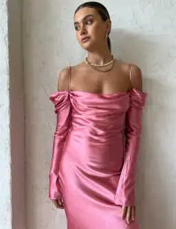 Issy Sereia Dress in Kiss Pink Size 8 for rent on The Volte - image 2