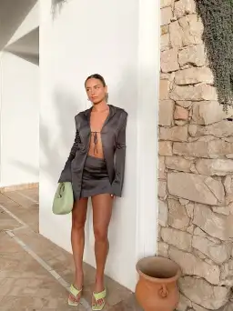 House of CB Ailsa Top and Catalina Mini Skirt Set Gray Size 8 for rent on The Volte - image 4