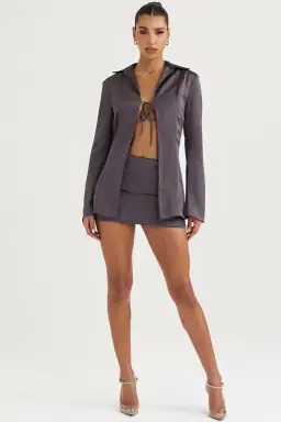 House of CB Ailsa Top and Catalina Mini Skirt Set Gray Size 8 for rent on The Volte - image 1