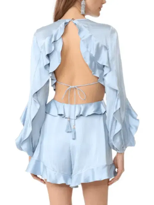 Zimmermann Winsome Playsuit Blue Size 1/ Au 10 for rent on The Volte - main image