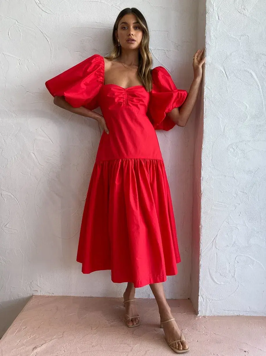 Steele Luna Midi Dress Scarlet Size 8 for rent on The Volte - main image