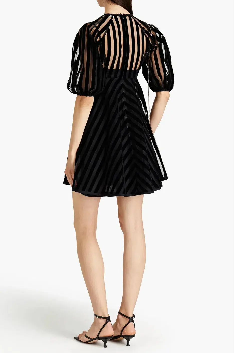 Zimmermann Striped Mini Dress Black Size 0/Au 8 for rent on The Volte - main image