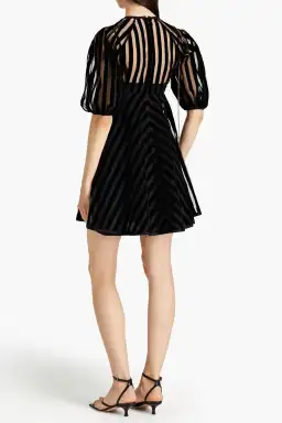 Zimmermann Striped Mini Dress Black Size 0/Au 8 for rent on The Volte - image 2