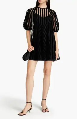 Zimmermann Striped Mini Dress Black Size 0/Au 8 for rent on The Volte - image 1