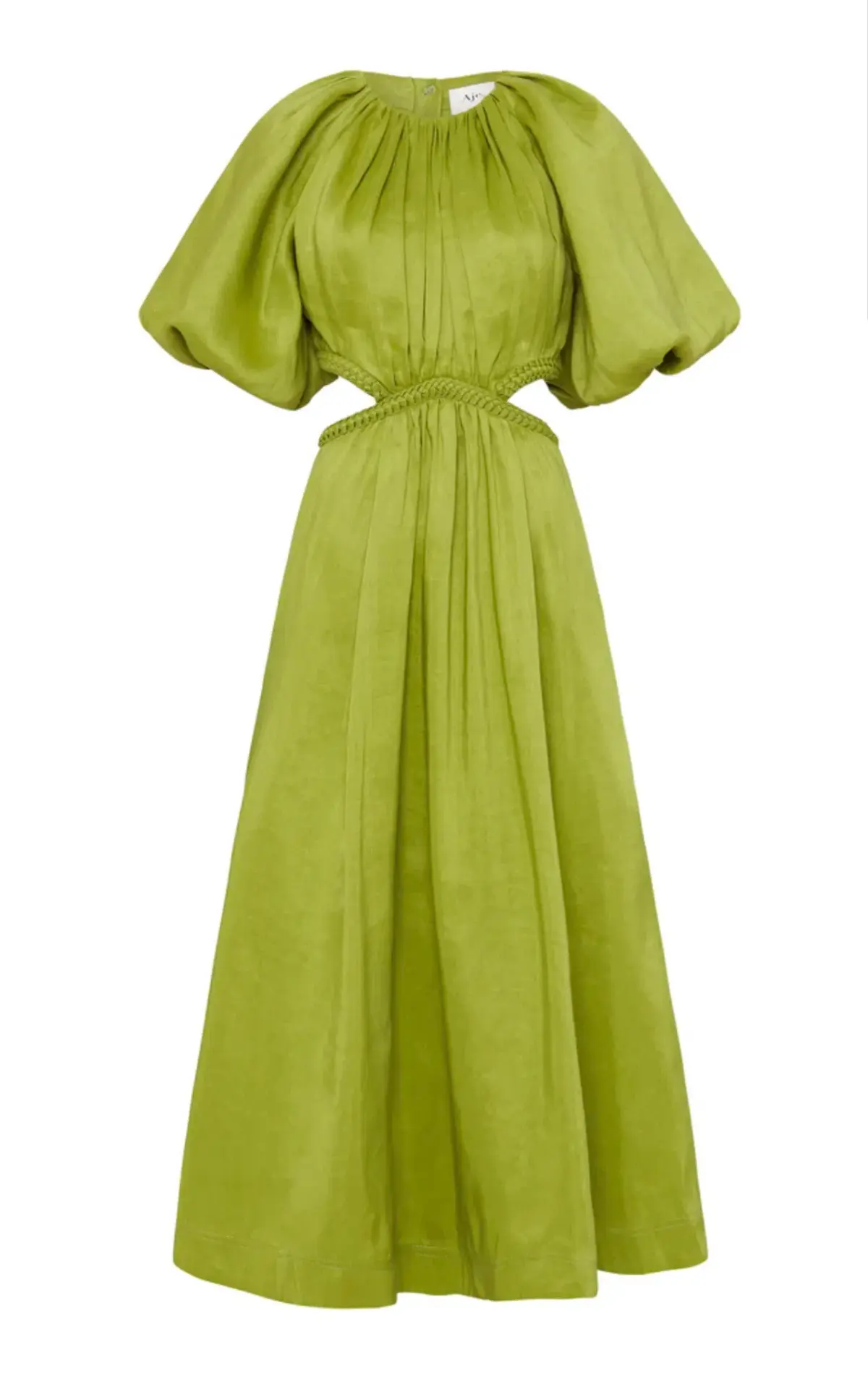 Aje Capucine Puff Sleeve Midi Dress Green Size 10 - Image 5
