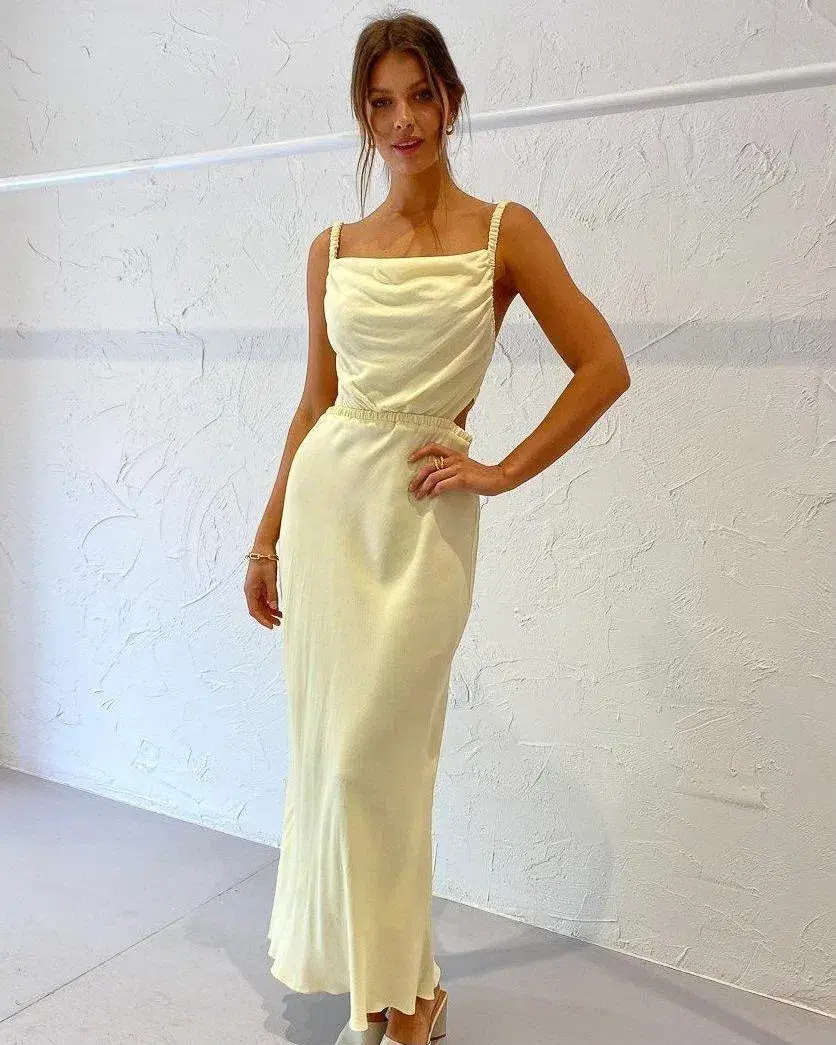 Bec & Bridge Mala Maxi Dress Butter Size 8 for rent on The Volte - main image