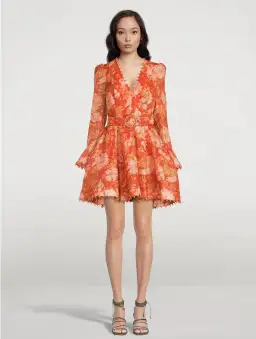 Zimmermann Kaleidoscope Mini Dress Amber Orange Size 1 / Au 10 for rent on The Volte - image 1