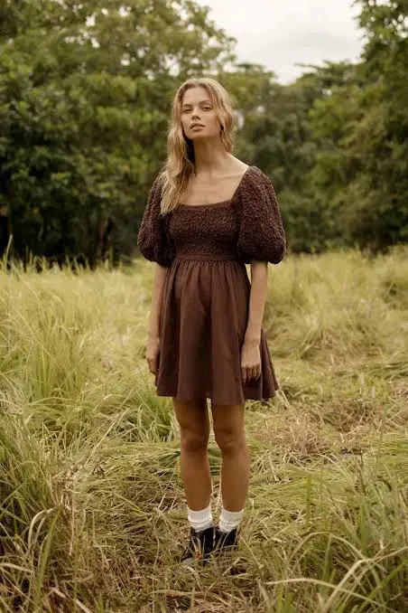 Steele Clorinda Dress Brown Size S / Au 8 for rent on The Volte - main image