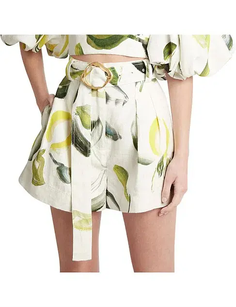 Aje Zest Off Shoulder Top Size 10 & Belted Short Size 12 Set Print for rent on The Volte - main image