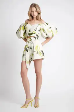Aje Zest Off Shoulder Top Size 10 & Belted Short Size 12 Set Print for rent on The Volte - image 1