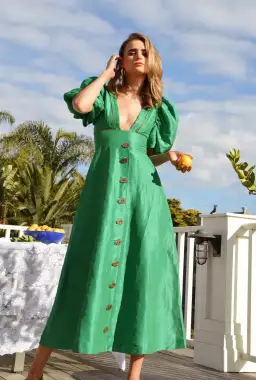 Mackenzie Mode CHRISTMAS DRESS Etherial Maxi Dress Green Size 10 for rent on The Volte - image 1