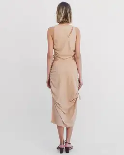 Suboo The Liz Rouched Midi Tank Dress Gold Size M / Au 10 for rent on The Volte - image 2
