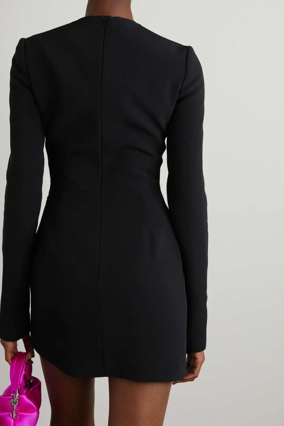 David Koma Embellished Tulle Paneled Cady Mini Dress Black Size 8 for rent on The Volte - main image