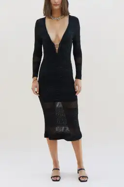 Suboo Harper Knit Kaftan Black Size 6/XS for rent on The Volte - image 1