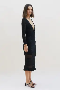 Suboo Harper Knit Kaftan Black Size 6/XS for rent on The Volte - image 2