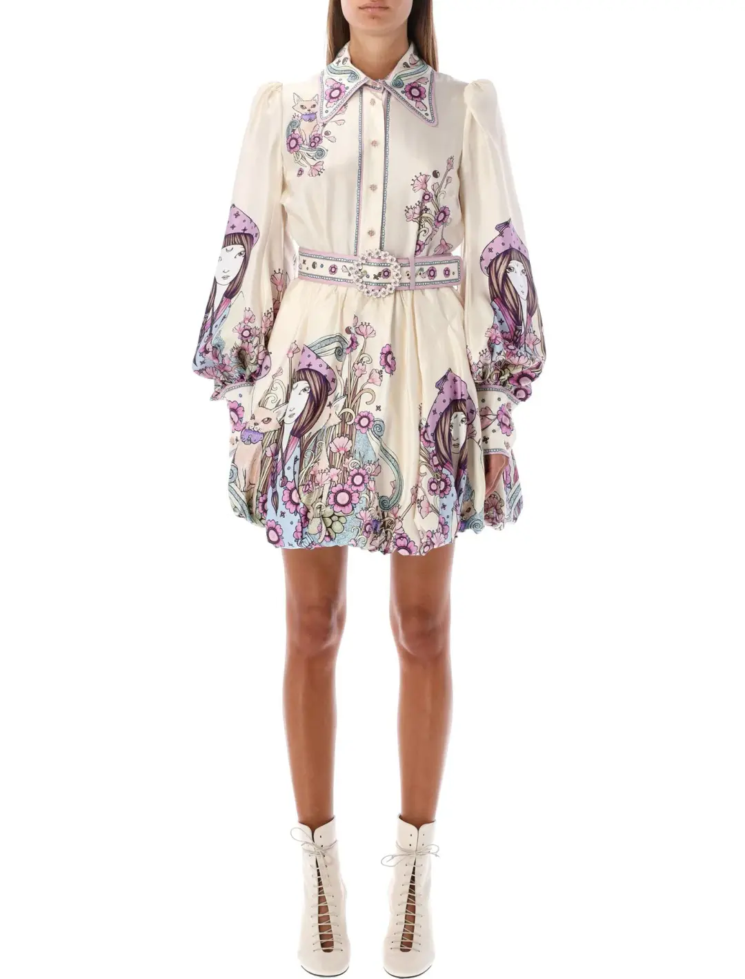 Zimmermann The Celestial Bubble Shirt Dress Print Size 8 for rent on The Volte - main image