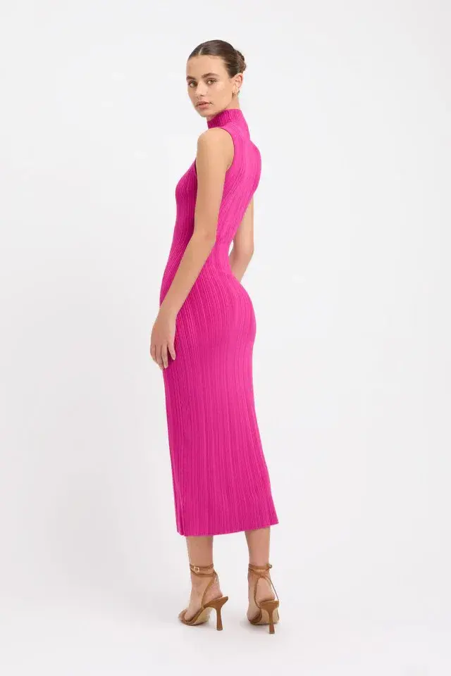 Kookai Raisa Funnel Midi Dress Pink Size 0/ Au 6 for rent on The Volte - main image