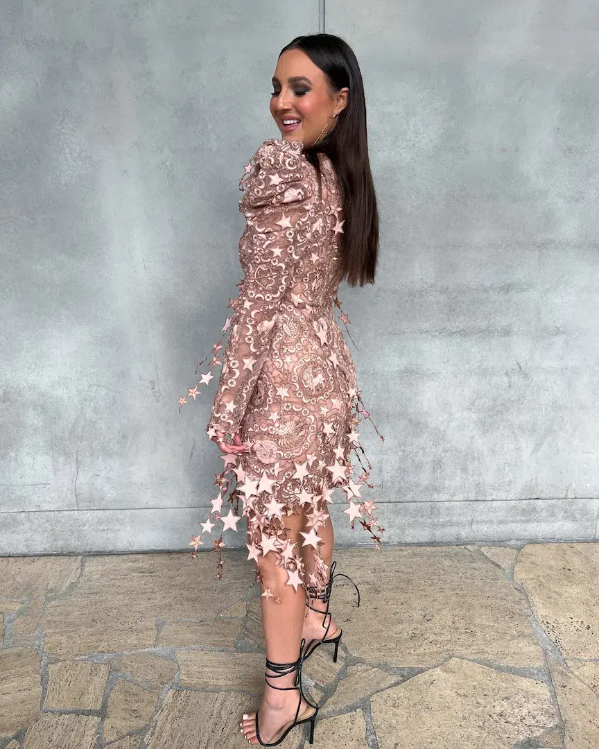 Zimmermann Celestial Zodiac Mini Dress Lipstick Size 1 / Au 10 for rent on The Volte - main image