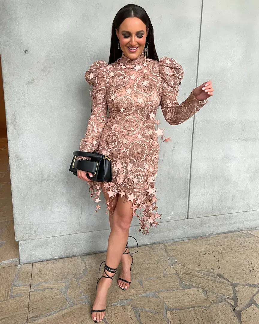 Zimmermann Celestial Zodiac Mini Dress Lipstick Size 1 / Au 10 for rent on The Volte - main image