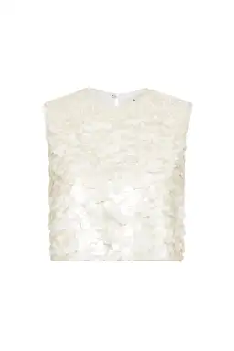 Aje Cherie Sequin Shell Top White Size 16 for rent on The Volte - image 3