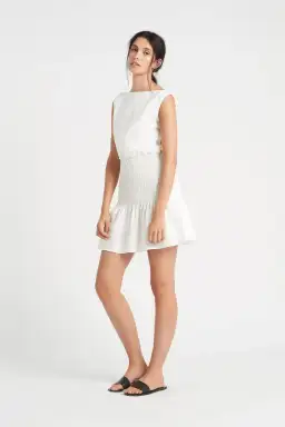 Sir the Label Lorena Open Back Mini Dress Ivory Size 8 for rent on The Volte - image 1